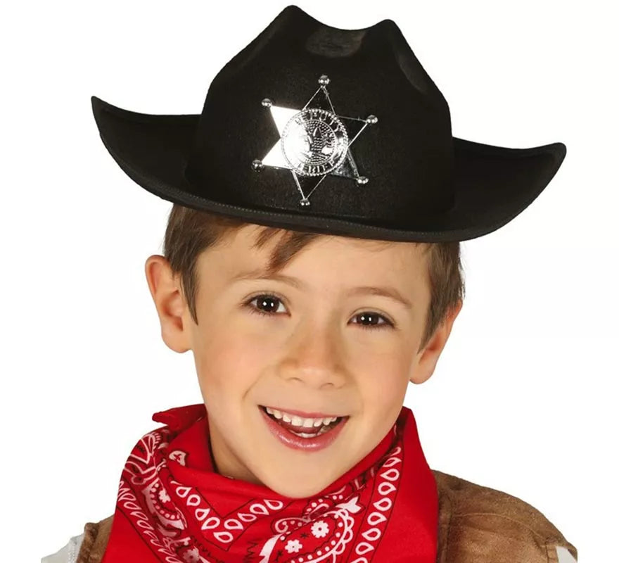 Translation missing: it.Sombrero de fieltro Sheriff infantil negro