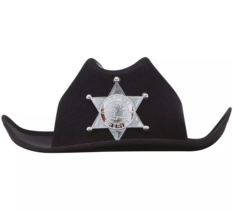 Translation missing: it.Sombrero de fieltro Sheriff infantil negro
