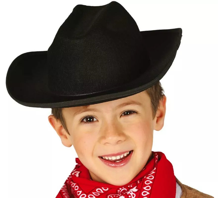 Translation missing: it.Sombrero de fieltro Vaquero infantil negro