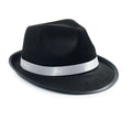 Sombrero de Gángster negro con cinta blanca