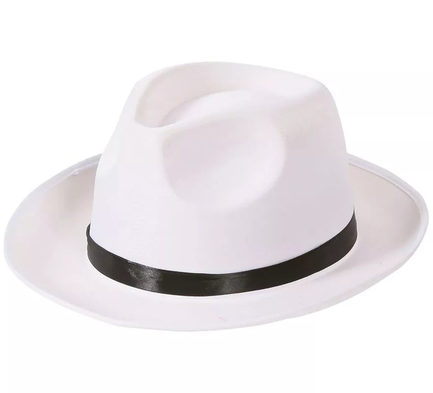 Translation missing: it.Sombrero de Gánster blanco con banda negra