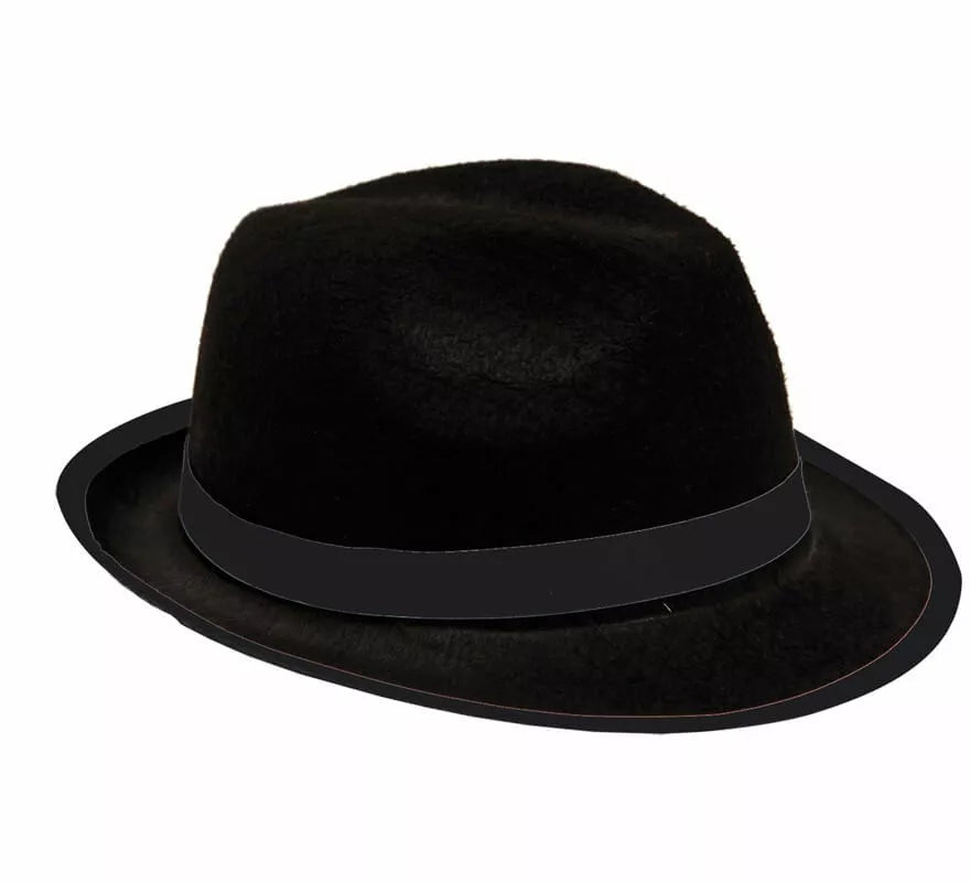 Translation missing: it.Sombrero de Gánster de fieltro negro Infantil