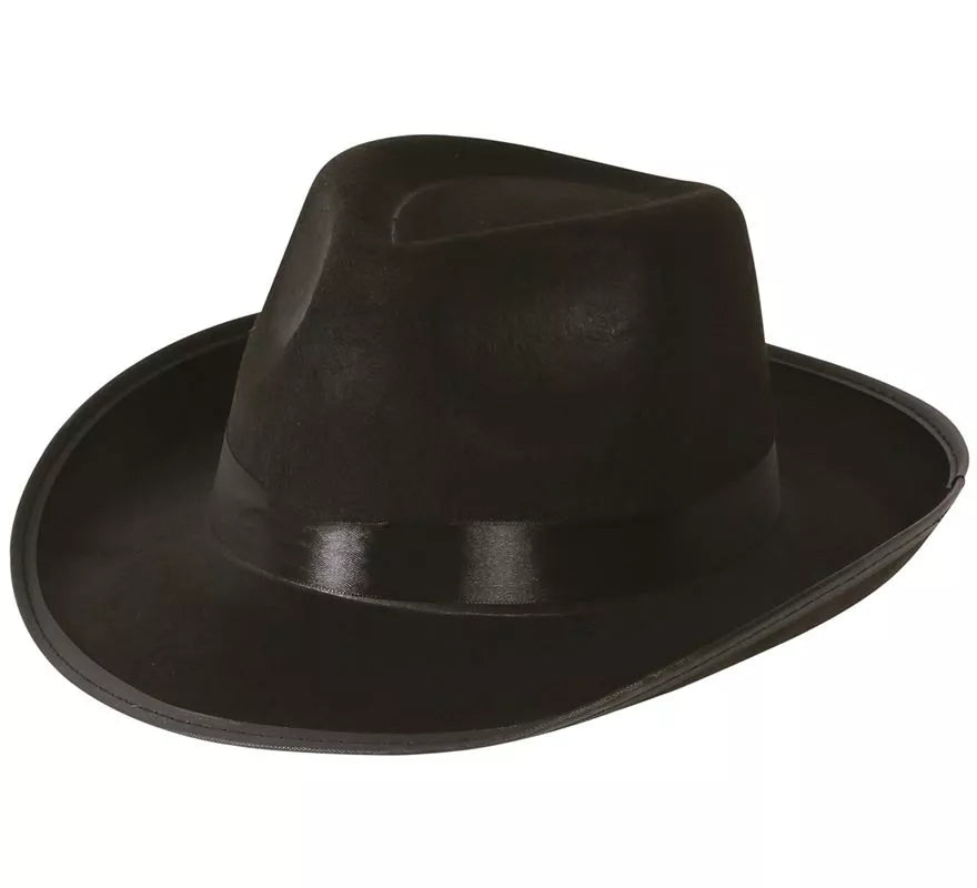 Translation missing: it.Sombrero de Gánster negro con banda negra