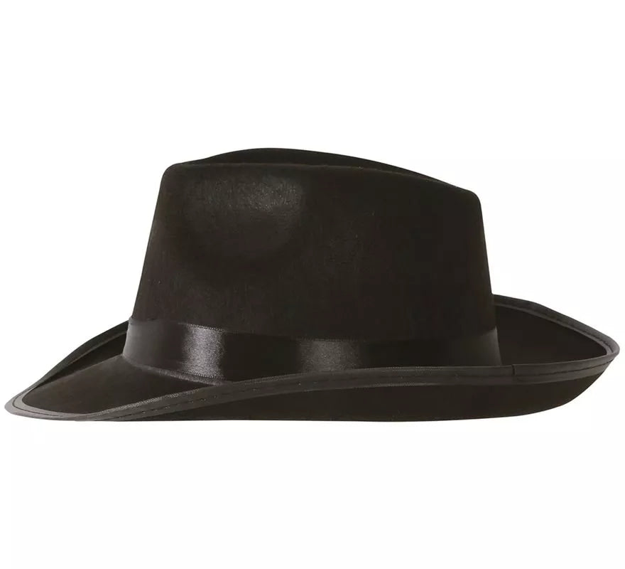 Translation missing: it.Sombrero de Gánster negro con banda negra