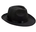 Sombrero de Gánster negro con rayas blancas
