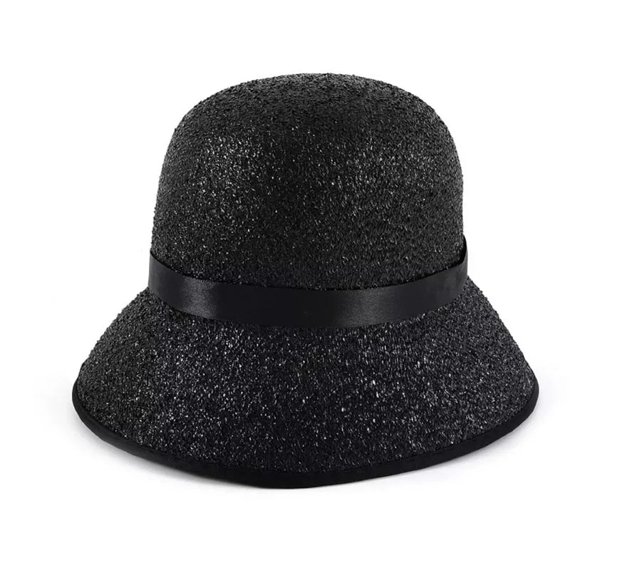 Translation missing: it.Sombrero de los años 20 negro brillante adulto