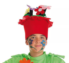Sombrero de Maceta con flores infantil