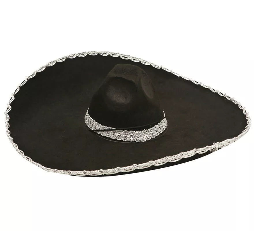 Translation missing: it.Sombrero de Mariachi Mexicano negro infantil 56cm de diámetro