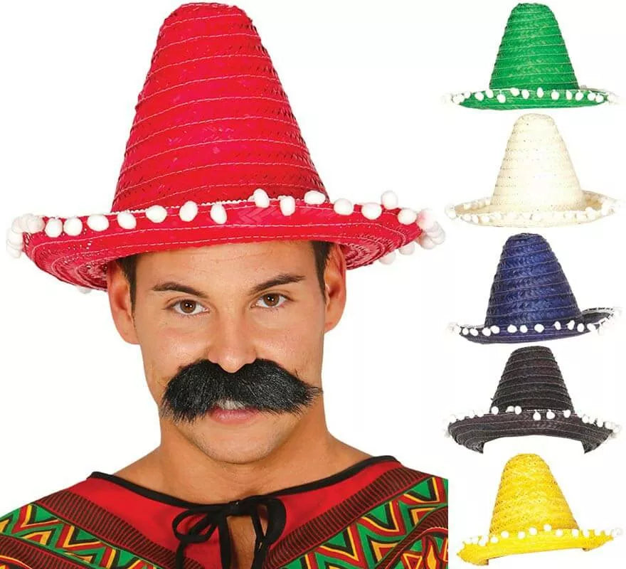 Translation missing: es.Sombrero de Mexicano con Borlas en varios colores de 33 cm