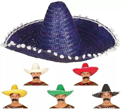 Sombrero de Mexicano con Borlas en varios colores de 50 cm