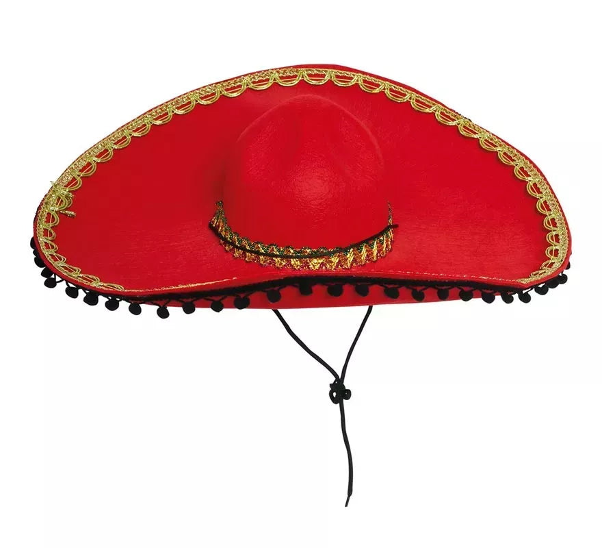 Sombrero de Mexicano Rojo Fieltro