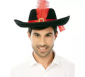 Sombrero de Mosquetero negro adulto de 39x33x10 cm