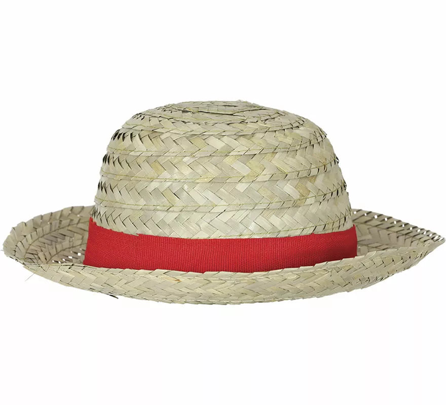 Sombrero de Paja con cinta roja adulto
