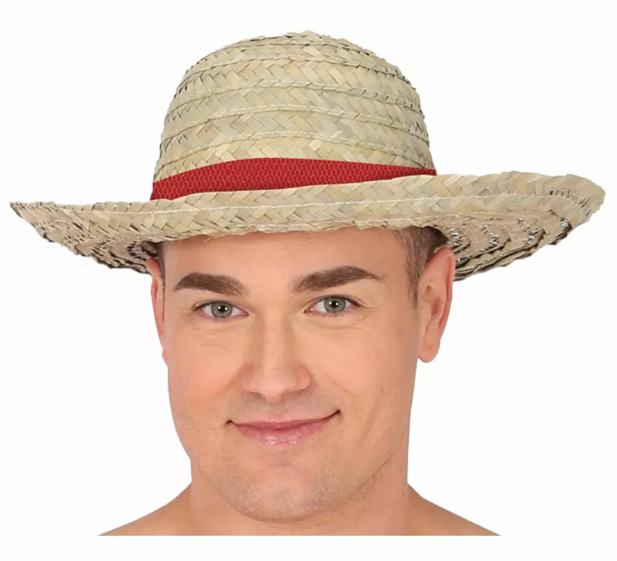 Translation missing: it.Sombrero de Paja con cinta roja adulto