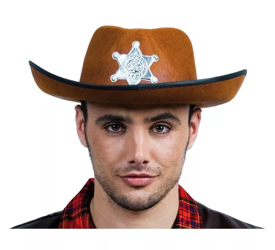 Translation missing: it.Sombrero de Sheriff marrón con estrella