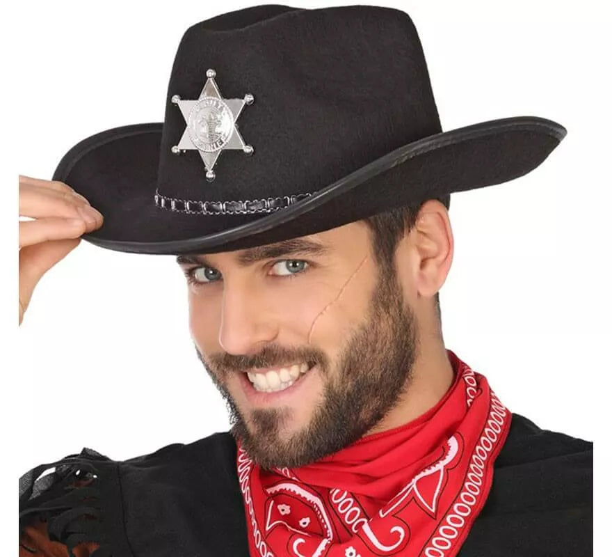 Translation missing: it.Sombrero de Sheriff Negro con Estrella