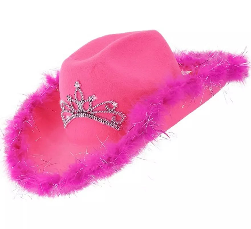 Translation missing: it.Sombrero de Vaquera con Tiara y Borde de Plumas en varios colores