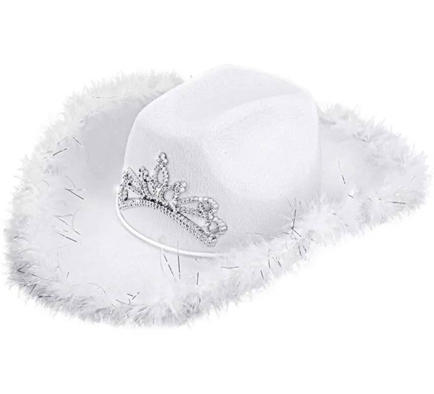 Translation missing: it.Sombrero de Vaquera con Tiara y Borde de Plumas en varios colores