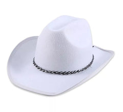 Cappello da cowboy da bambino in cordoncino bianco nero
