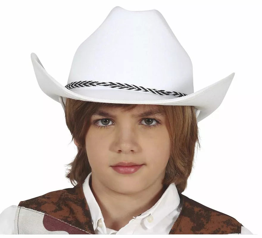 Sombrero de Vaquero Blanco de Fieltro Infantil