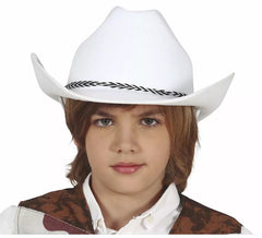Cappello da cowboy in feltro bianco per bambini