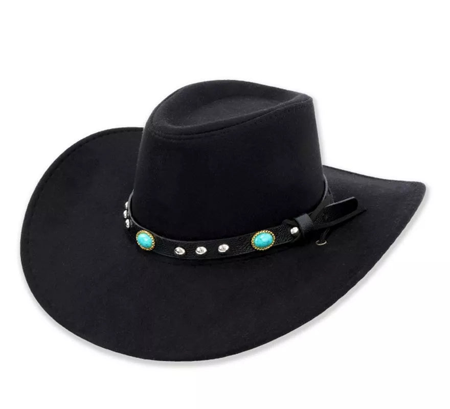 Translation missing: it.Sombrero de Vaquero con cinturón negro adulto