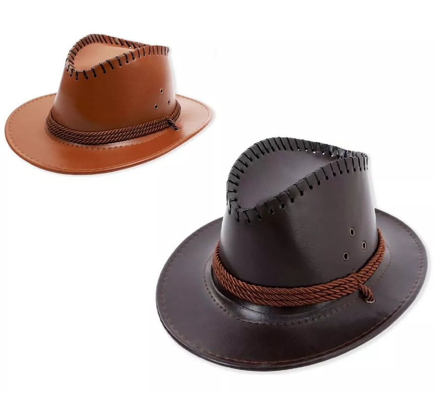 Sombrero de Vaquero con Cuerda en varios colores de cuero infantil