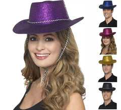 Cappello da cowboy con glitter in vari colori