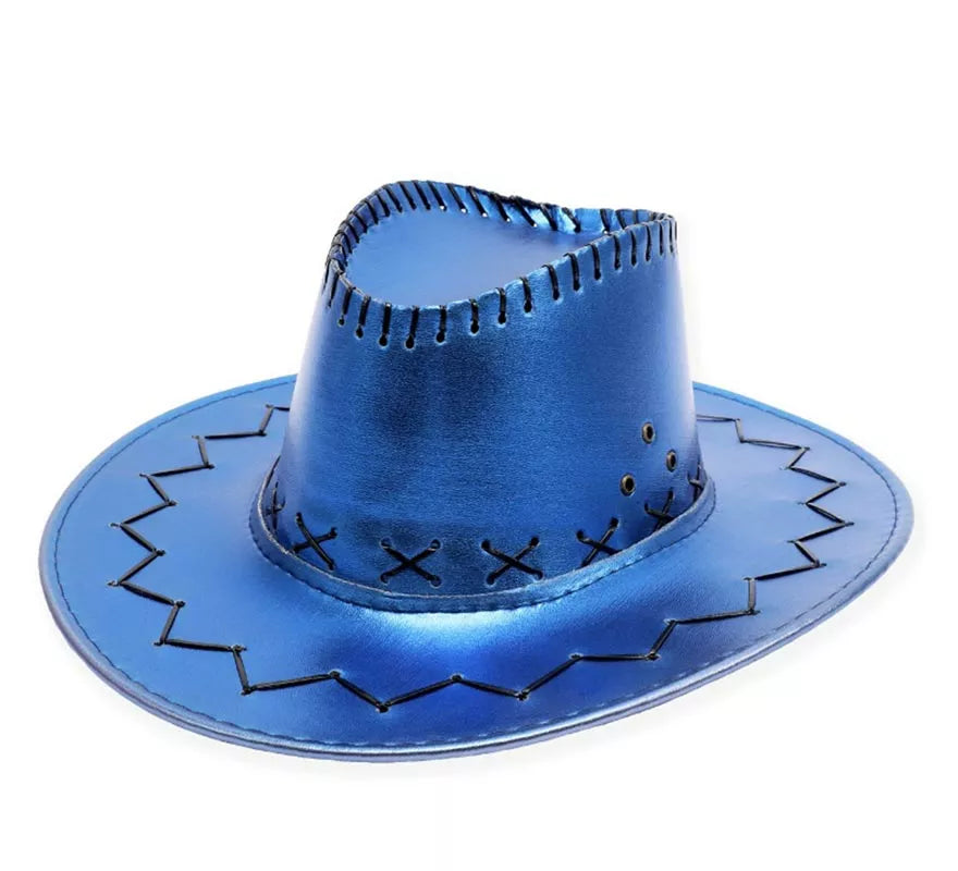 Translation missing: it.Sombrero de Vaquero en varios colores metalizados adulto