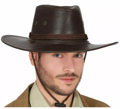 Cappello da cowboy in pelliccia sintetica marrone