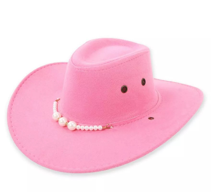 Translation missing: es.Sombrero de Vaquero rosa con Abalorios adulto