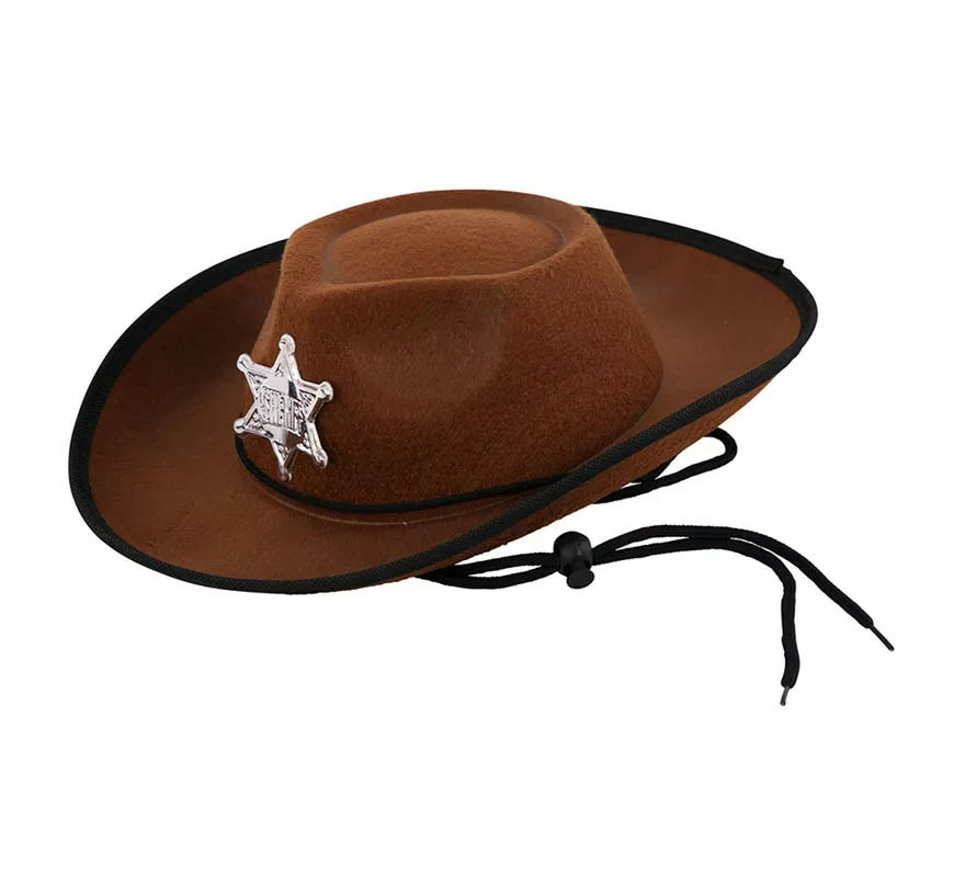 Translation missing: it.Sombrero de Vaquero Sheriff marrón infantil de 34x26x9 cm