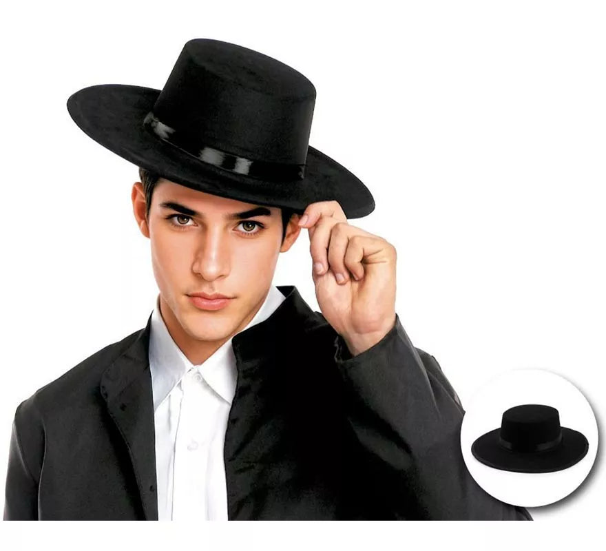Translation missing: it.Sombrero fieltro Cordobés negro adulto