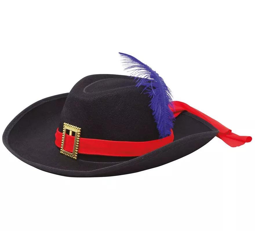 Sombrero fieltro negro de Mosquetero