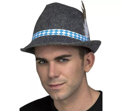 Cappello grigio tirolese con piume