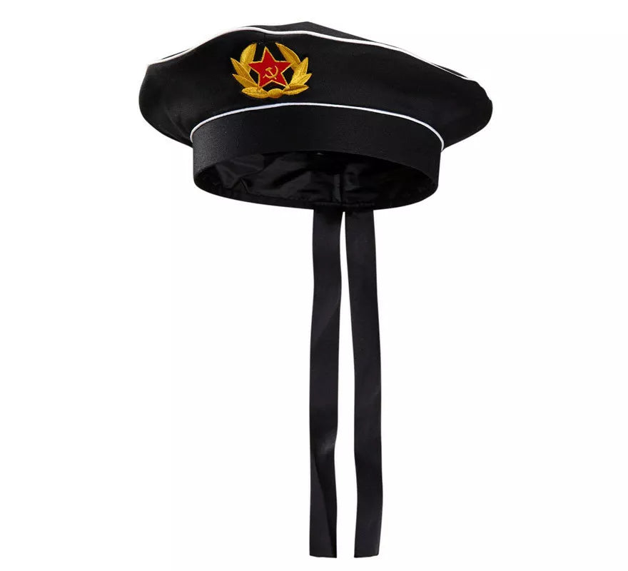 Translation missing: it.Sombrero Marinero Ruso Negro con Insignia