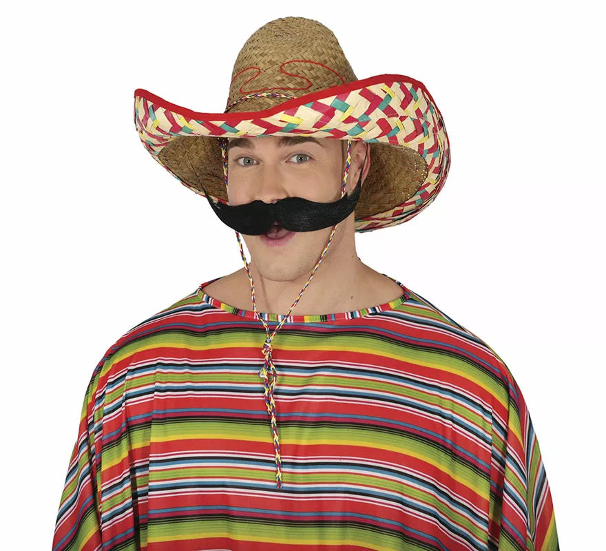 Translation missing: it.Sombrero Mexicano de paja decorado de 50 cm adulto