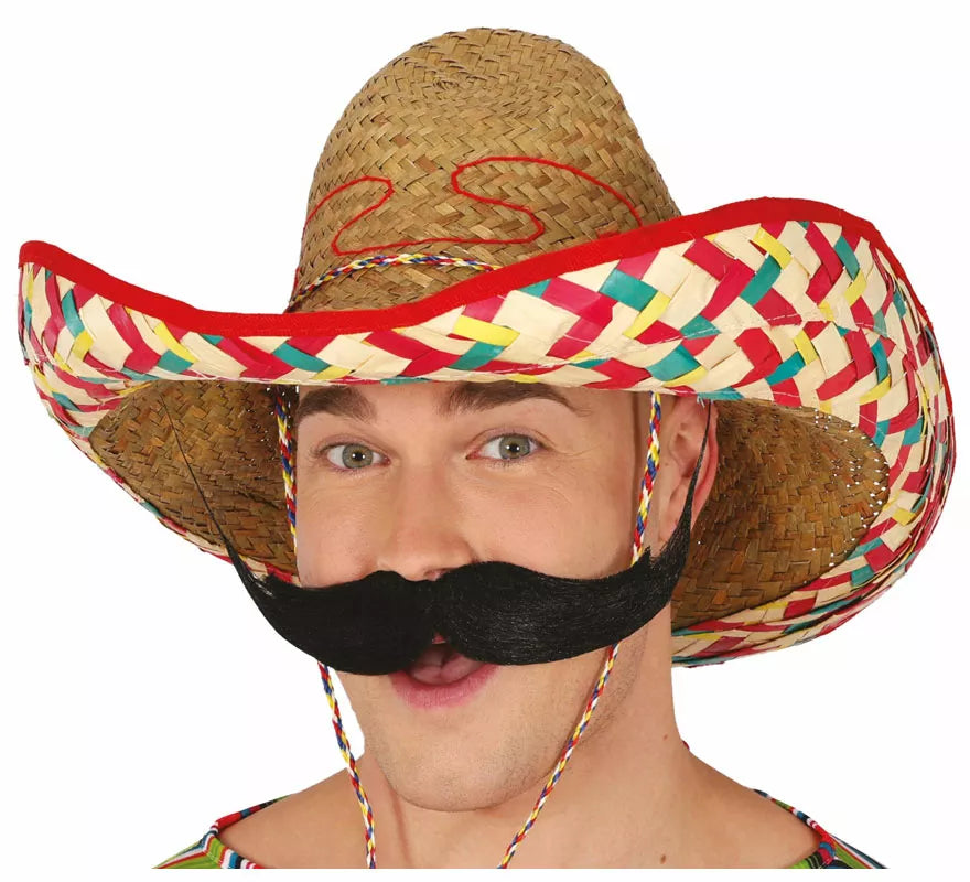 Translation missing: it.Sombrero Mexicano de paja decorado de 50 cm adulto