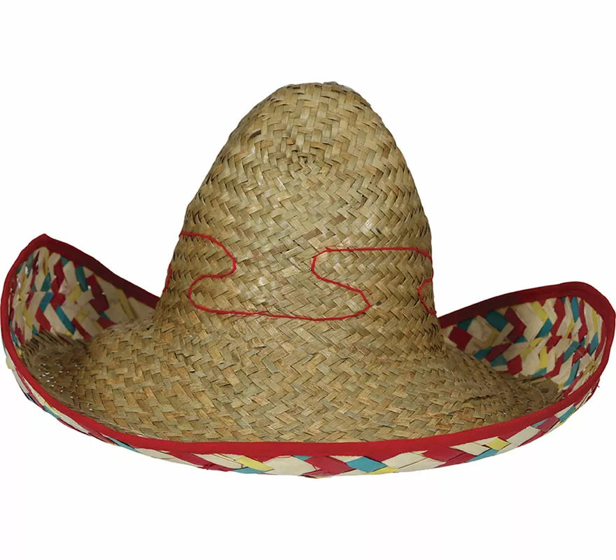 Translation missing: it.Sombrero Mexicano de paja decorado de 50 cm adulto