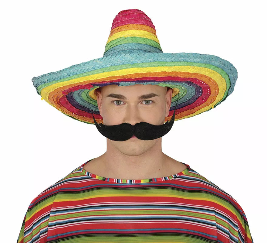 Translation missing: it.Sombrero Mexicano de paja multicolor de 50 cm adulto