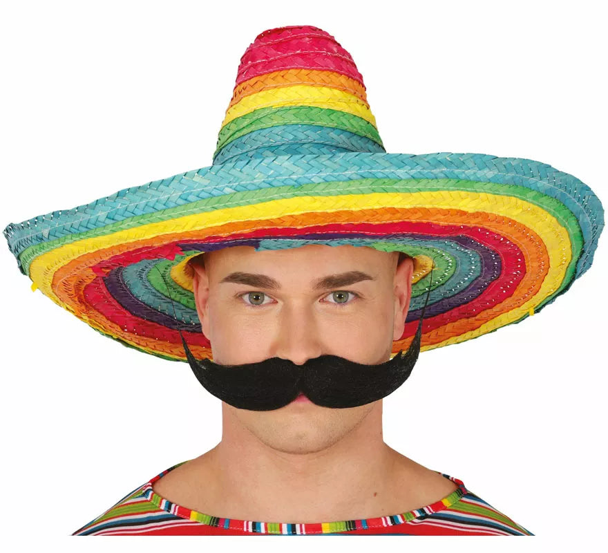 Translation missing: it.Sombrero Mexicano de paja multicolor de 50 cm adulto