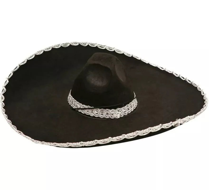 Translation missing: it.Sombrero Mexicano o Mariachi negro de fieltro adulto