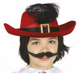Sombrero Mosquetero Rojo de Fieltro Infantil