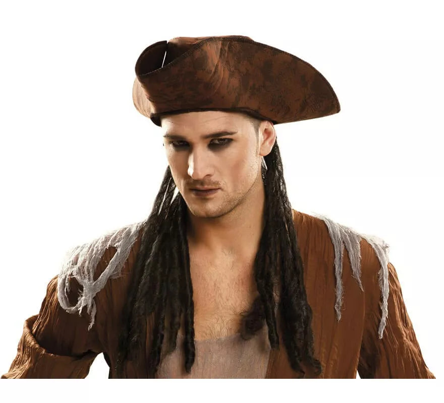 Translation missing: it.Sombrero Pirata marrón con rastas