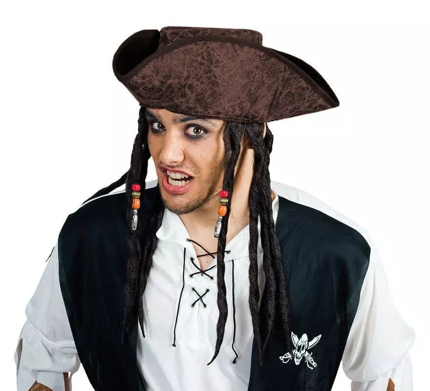 Translation missing: it.Sombrero Pirata marrón con Rastas