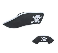 Cappello da pirata nero per adulti con teschio