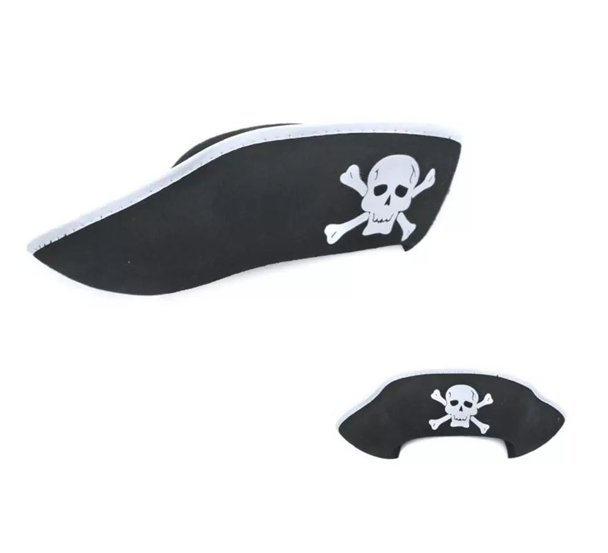 Translation missing: it.Sombrero Pirata negro con calavera adulto