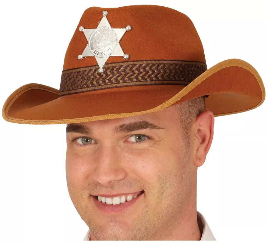 Translation missing: it.Sombrero Sheriff de fieltro marrón