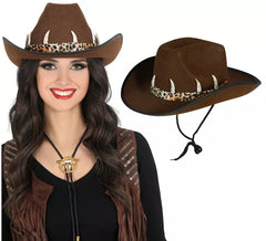Cappello da cowboy australiano marrone per adulti