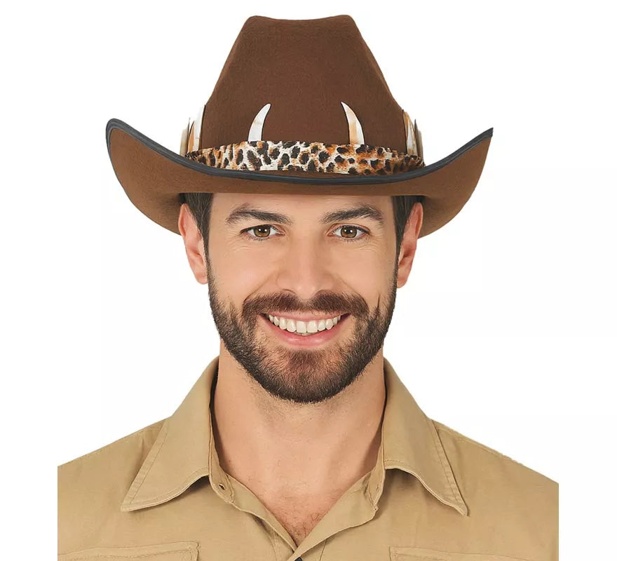 Translation missing: it.Sombrero Vaquero Australiano marrón adultos